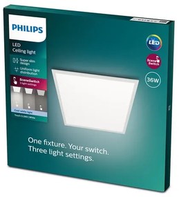 Philips 8719514326705 Stropné svietidlo Philips SUPER SLIM panel LED 36W, 3600lm, 4000K, IP20, biela