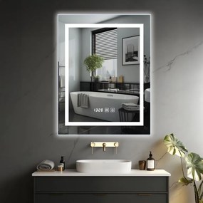 IREDA Kúpeľňové zrkadlo s LED osvetlením, 60 x 80 cm