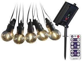 LED Solárna reťaz 10xLED/0,5/4,5V 12 m 3000K IP44 + DO