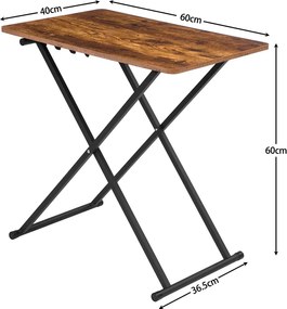 Skládací odkládací stolek Vasagle Melori 60 cm černý/hnědý
