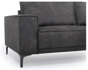 Antracitová pohovka z imitácie kože 224 cm Copenhagen – Scandic