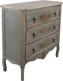 Zelená antik drevená komoda so šuplíkmi Brocante - 95*38*90 cm