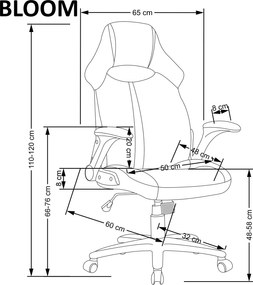 Kancelářská židle BLOOM šedá/černá