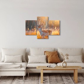Obraz - Jeleň v poli (90x60 cm)