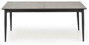 Jídelní rozkládací stůl Charles 180/260 cm šedý mramor/černý