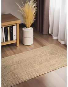 Obojstranný/ručne tkaný jutový behúň vo svetloprírodnej farbe 80x200 cm Sharmila Natural White – Hanse Home