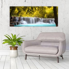 Obraz - Vodopád, s jasnými farbami (120x50 cm)