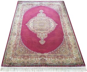 DY Hodvábny exkluzívny koberec Qum Silk 01 - červená Rozmer: 300x400 cm