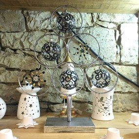 DECOLED Plastové ozdoby, d. 7 cm, 18 ks, čierne