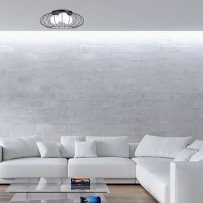 Stropné svietidlo Kronos3, 1x čierne drôtené tienidlo, b