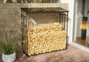 Prístrešok na palivové drevo Ruston XXL - 185x70x185 cm, hliník - antracit