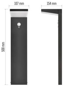 LED solárna lampa so senzorom LED/4,4W/3,7V 2200 mAh IP44