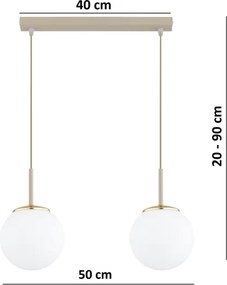 Brilagi - Závesný luster na lanku MILO 2xE27/60W/230V béžová/zlatá