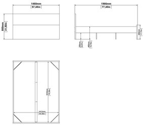 Biela dvojlôžková posteľ 140x190 cm Naia – Tvilum