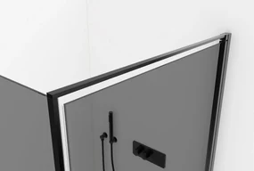 CERANO - Sprchovací kút Porte Ľ/P - 8 mm - čierna matná, grafitové sklo - 80x90 cm - krídlový, CER-CER-8050BD7491