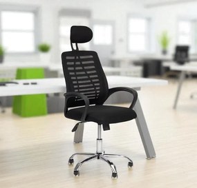 Otočná kancelárska stolička s opierkou hlavy a  funkciou hojdania