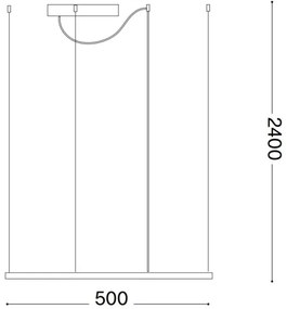 Ideal Lux - LED luster na lanku ORACLE SLIM LED/33W/230V 3000K 50x50 cm čierny