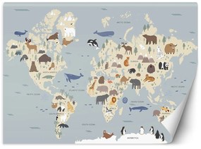 Gario Fototapeta Pastelová mapa kontinentov Materiál: Vliesová, Rozmery: 350 x 245 cm