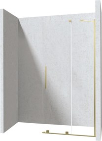 Deante Sprchová zástena Walk-in Prizma, posuvná - KTJ R39R 90 cm, zlatá brúsená - bez vaničky