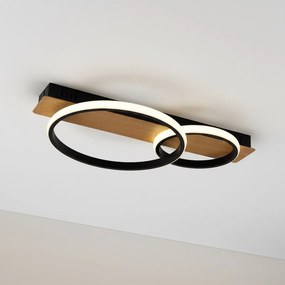 Stropné LED svietidlo Rowena, 2x LED 14w, 4000k, b/imitácia dreva