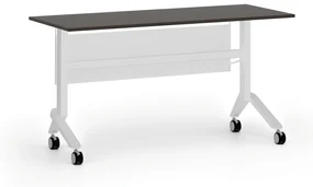 Mobilný stôl PRIMO MOVE, 1400 x 600 mm, biela podnož, wenge