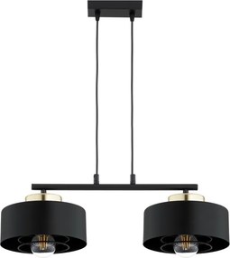 BRILAGI - Závesný luster na lanku SPRING 2xE27/60W/230V čierna/zlatá