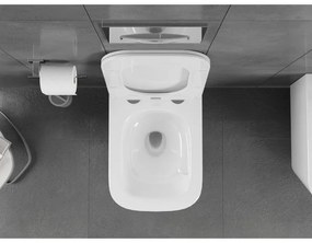 Mexen Teo, závesná WC misa 510x345x340 mm, Rimless Tornádo + WC sedadlo z duroplastu, biela lesklá, 30850600T