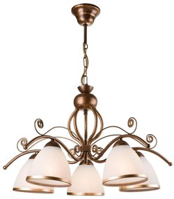 Brilagi - LED Luster na reťazi ANTICO 5xE27/60W/230V bronz patina