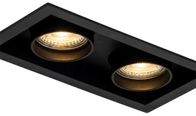 Sada 6 moderných zapustených bodových svetiel čierna nastaviteľná 2-svetelná - Roof