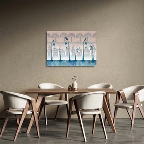 Sklenený obraz - Havrany strážiace mesto (70x50 cm)