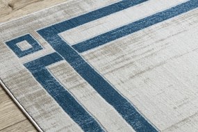 Moderný koberec NOBLE 1539 68 vzor rámu vintage - Štrukturálny, dve vrstvy rúna, krémová modrá Veľkosť: 160x220 cm