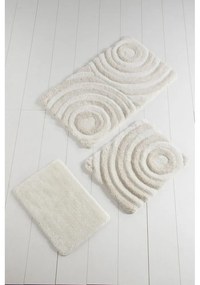 Béžové kúpeľňové predložky v súprave 3 ks 60x100 cm Wave – Foutastic