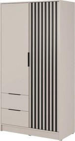 Šatníková skriňa Nelly 2D: kašmír s lamelami, 105 cm