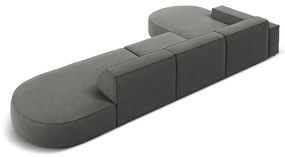 Sivá zamatová rohová pohovka (ľavý roh) Jodie - Micadoni Home