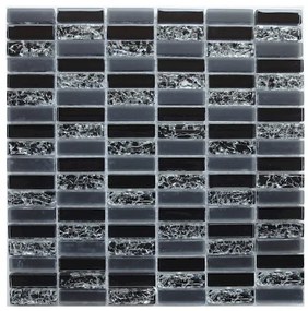 Sklenená mozaika Premium Mosaic černá 30x30 cm lesk MOS4815CRBK, (bal. 1,370 m2 )
