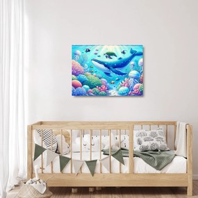 Sklenený obraz – Podvodný svet (70x50 cm)