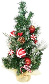 Zdobený vianočný stromček s osvetlením, 50 cm, 10 LED, teplá biela