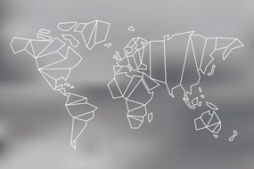 Samolepiaca tapeta štylizovaná mapa sveta v čiernobielom - 300x200