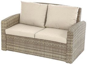 DEOKORK Ratanová lavica pre 2 osoby SANTORINI (hnedá)