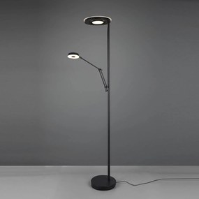 LED stojacia lampa Barrie na čítanie, čierna