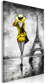 Artgeist Obraz - Parisian Woman (1 Part) Vertical Yellow Veľkosť: 20x30, Verzia: Premium Print