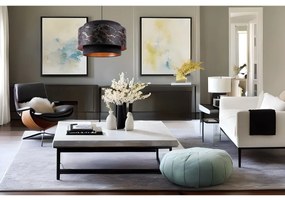 Závesné svietidlo Werona duo 3, 1x čierne textilné tienidlo so vzorom, c