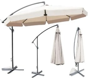 Bestent Záhradný skladací krémový slnečník 350cm