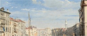 Obraz - Richard Parkes Bonington, The Grand Canal, reprodukcia (120x50 cm)