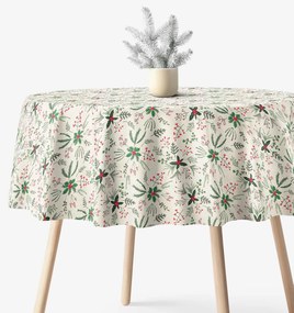 Goldea vianočný okrúhly obrus valencia - lesné vetvičky Ø 130 cm