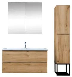 Kúpeľňová skrinka s umývadlom SAT B-Way dub mat KSETBWAY12, 1 ks