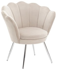LuxuryForm DESIGN Kreslo FREY VELUR so striebornými nohami - latte