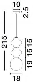 LED modro-biely moderný luster Clio 2