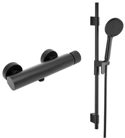 Sprchová batéria SAT Evolution so sprchovacím setom 150 mm čierna matná SATBSEVO268CSET1, 1 ks