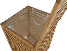 Kondela Kôš na bielizeň, lakovaný bambus/béžová, BASKET